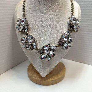 Ann Taylor Necklace Statement Elegant Night Out Work Chunky Crystal Pendants 18"